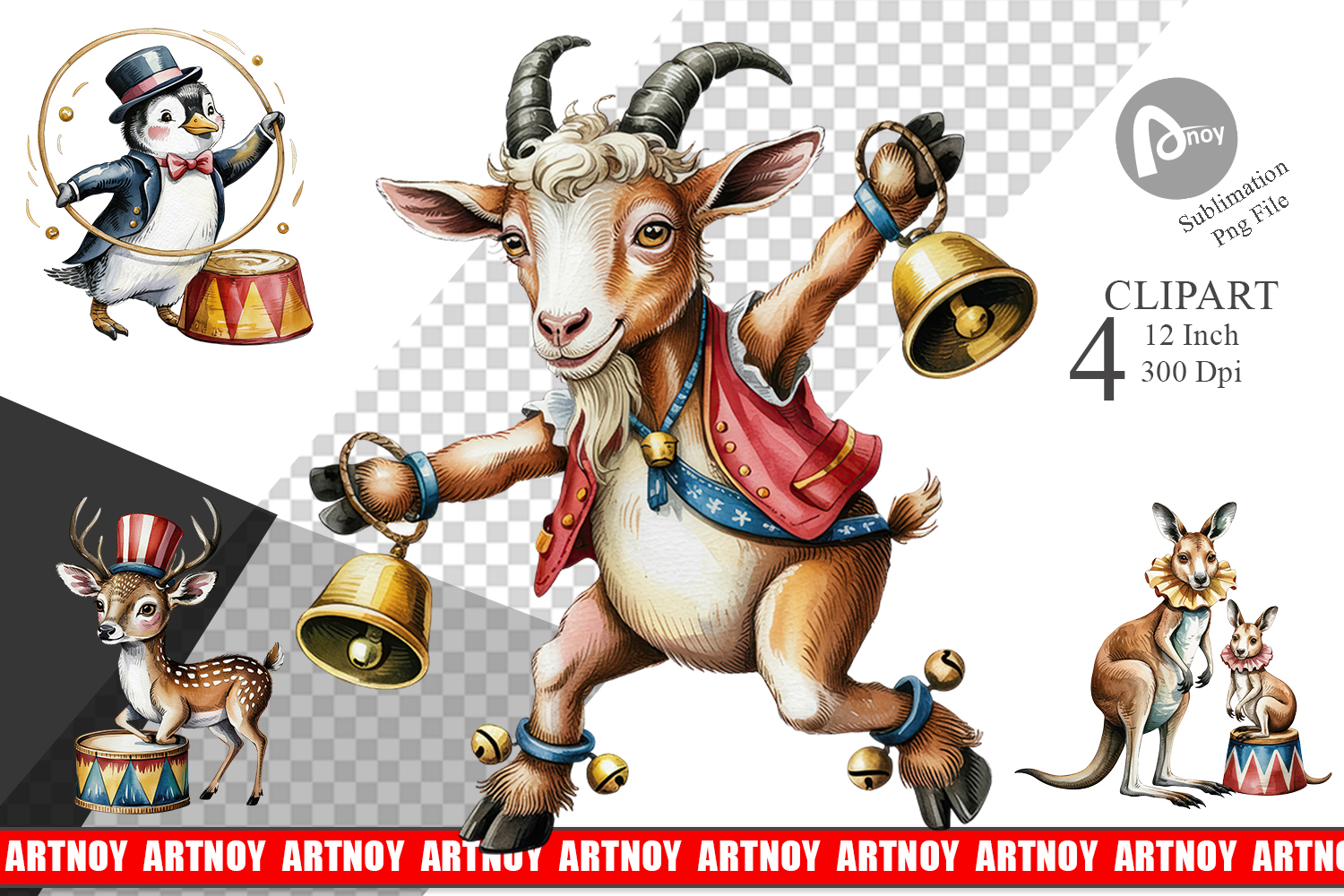 Vintage Animal Circus Clipart product image 1