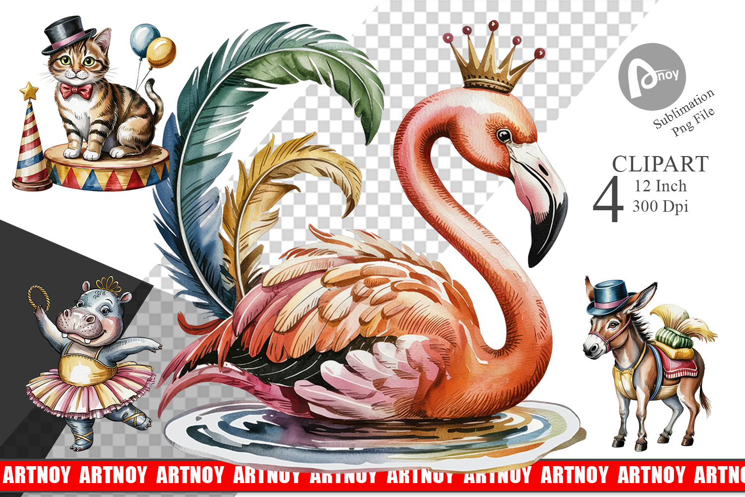 Vintage Animal Circus Clipart product image 1