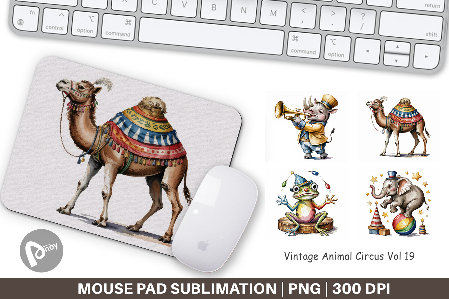 Mouse Pad Vintage Animal Circus product image 1