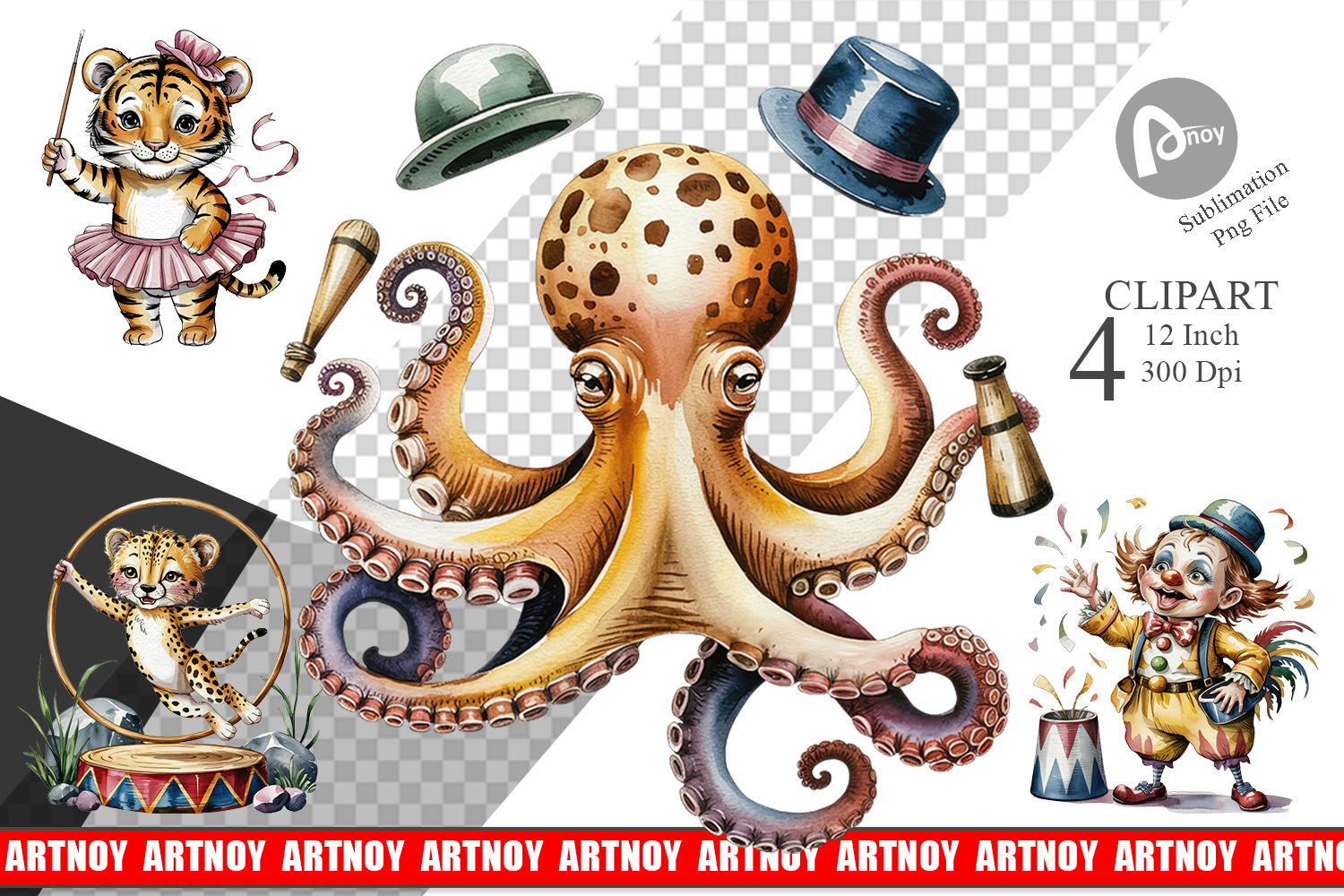 Vintage Animal Circus Clipart product image 1