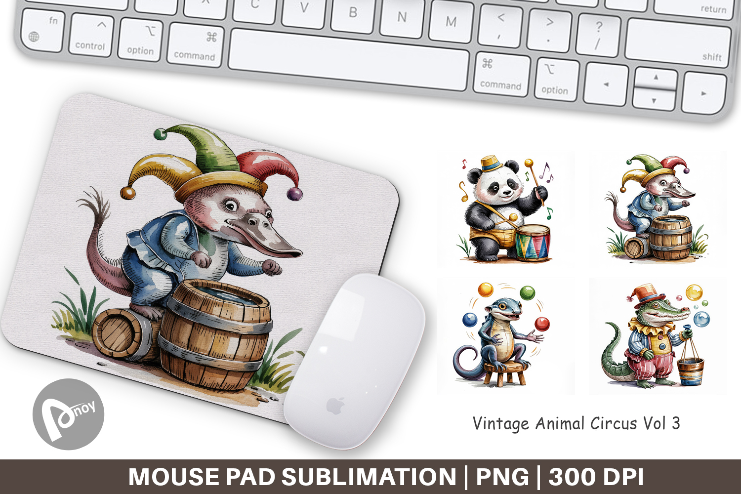 Mouse Pad Vintage Animal Circus product image 1