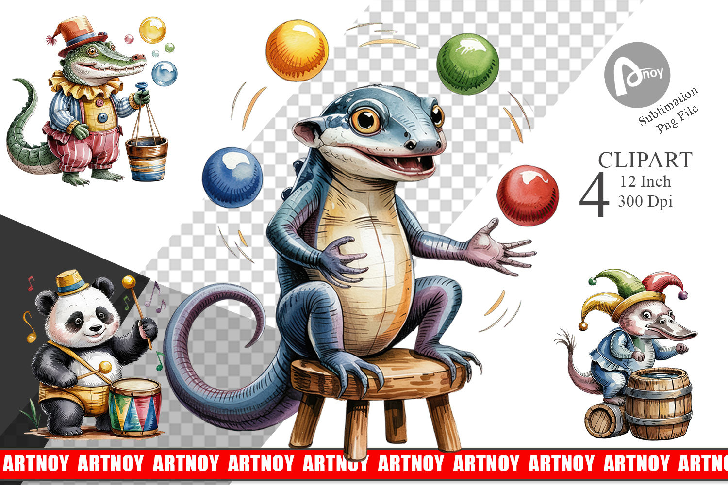 Vintage Animal Circus Clipart product image 1