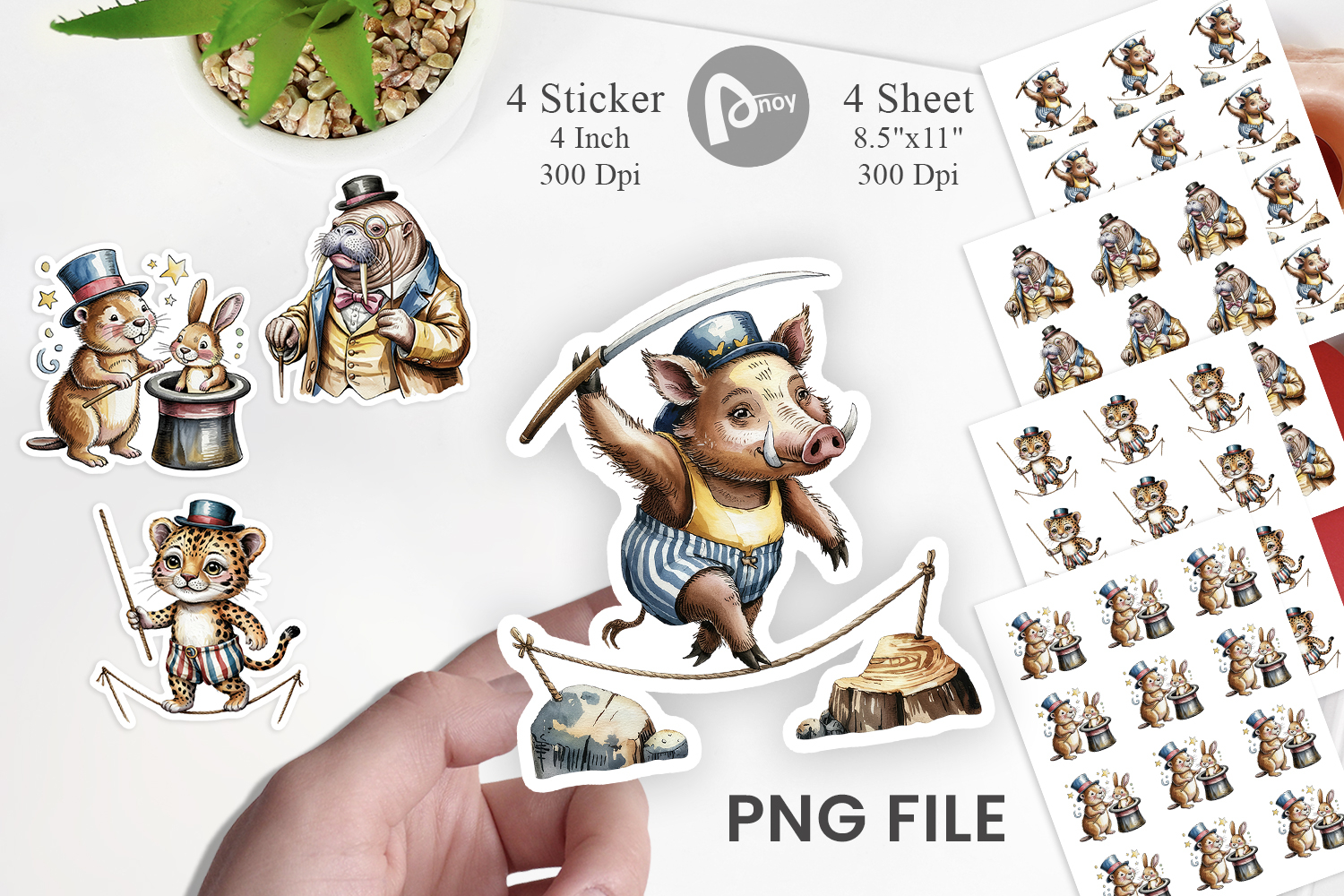 Vintage Animal Circus Sticker product image 1