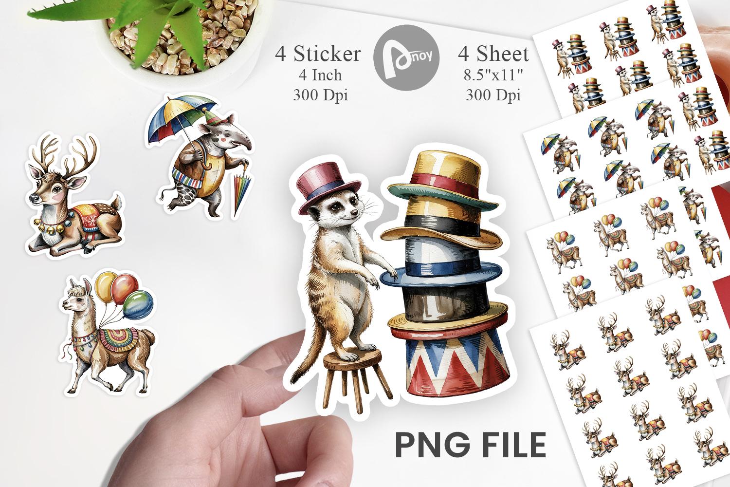 Vintage Animal Circus Sticker product image 1