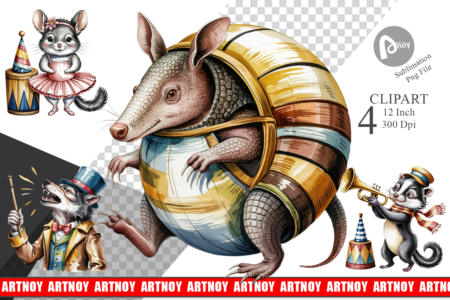 Vintage Animal Circus Clipart product image 1