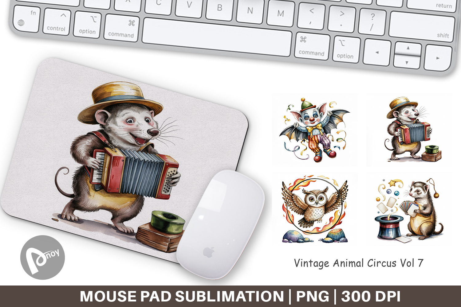 Mouse Pad Vintage Animal Circus product image 1