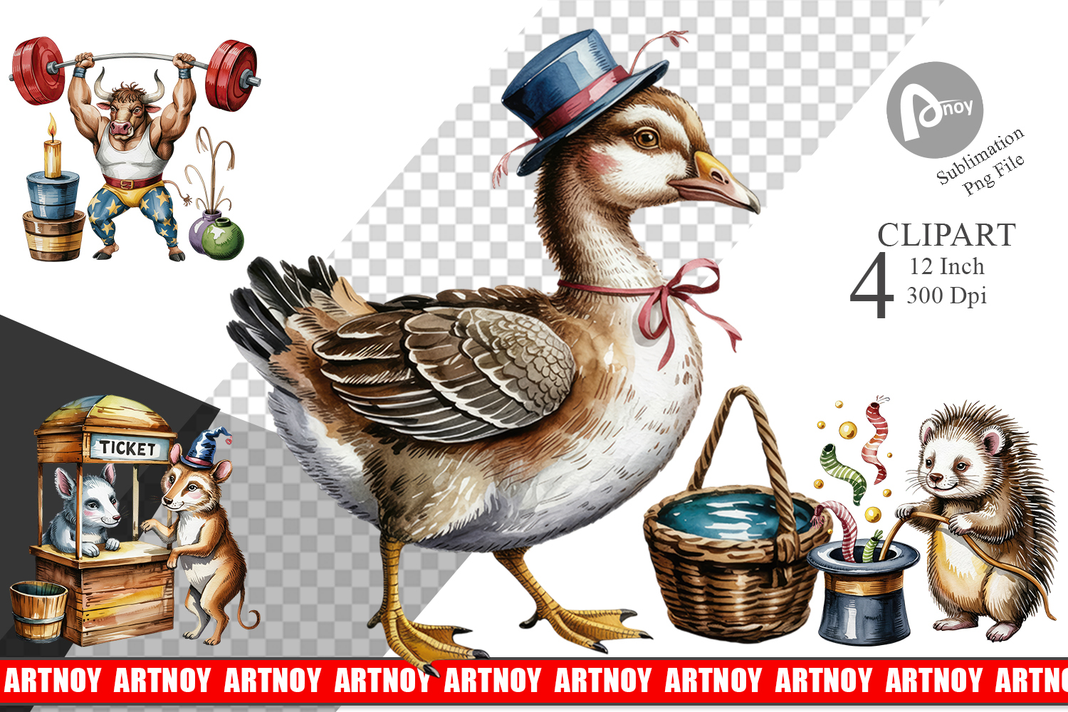 Vintage Animal Circus Clipart product image 1