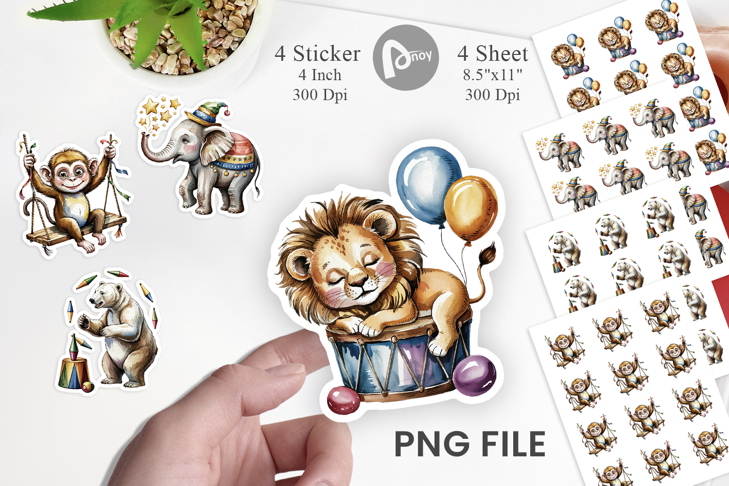 Vintage Animal Circus Sticker product image 1