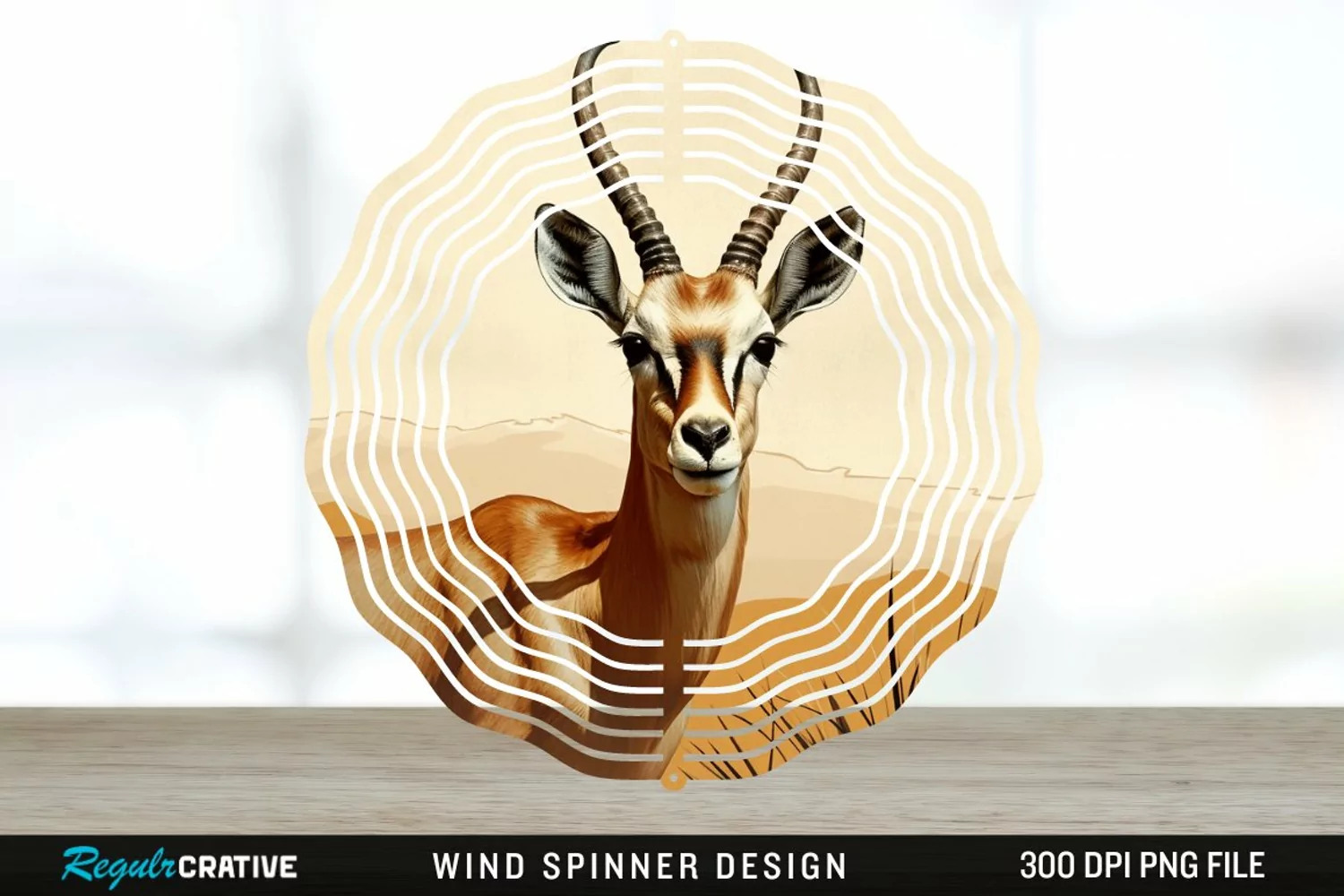 Vintage Antelope Spinner Sublimation Design PNG product image 1