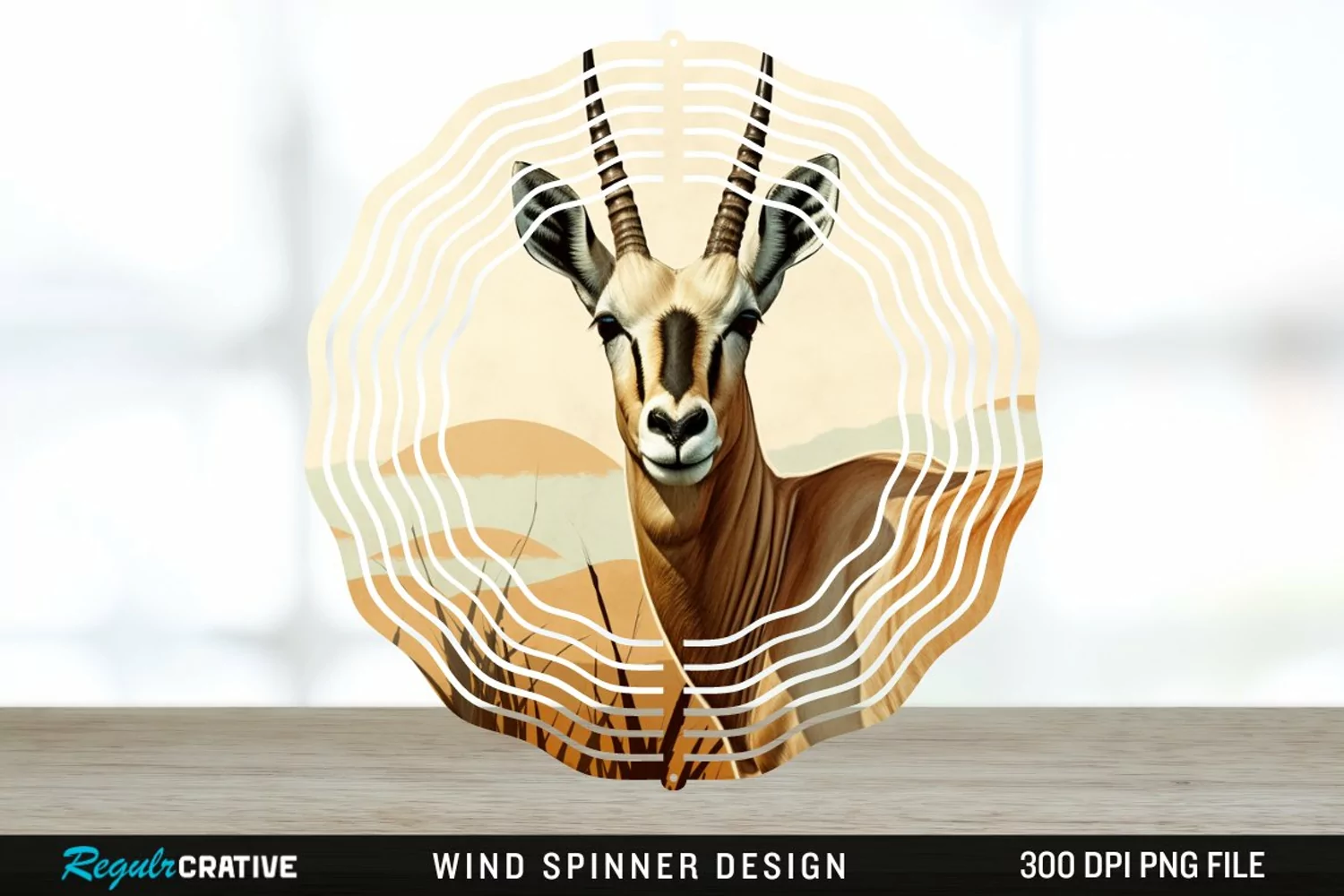 Vintage Antelope Spinner Sublimation Design PNG product image 1