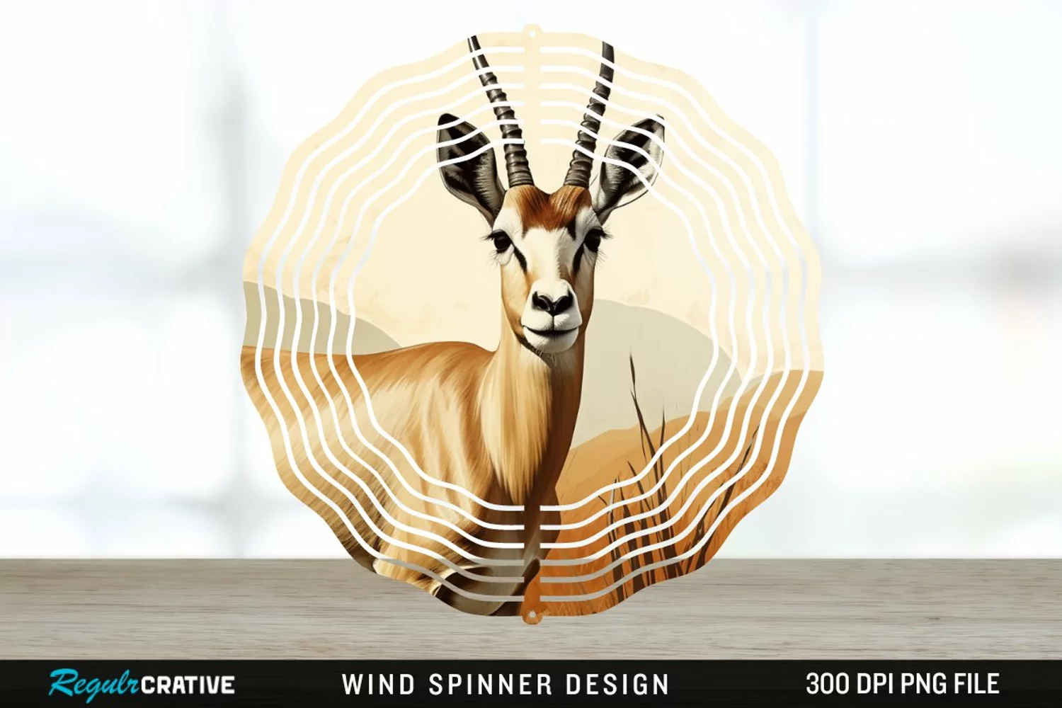Vintage Antelope Spinner Sublimation Design PNG product image 1