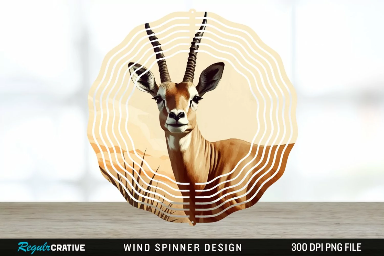 Vintage Antelope Spinner Sublimation Design PNG product image 1