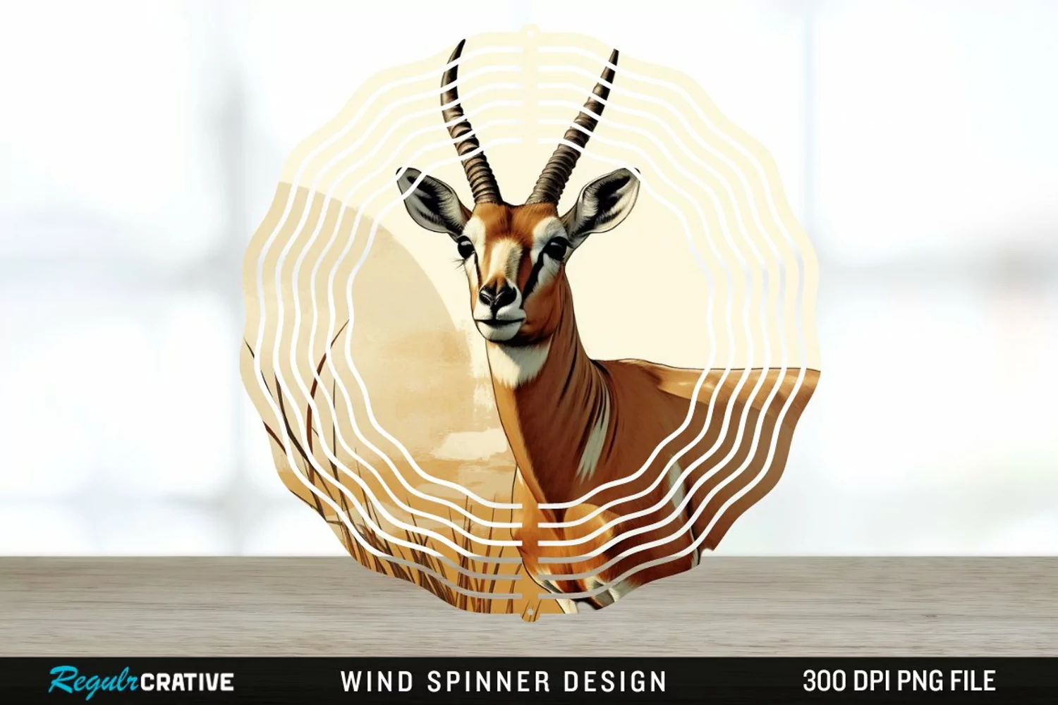 Vintage Antelope Spinner Sublimation Design PNG product image 1