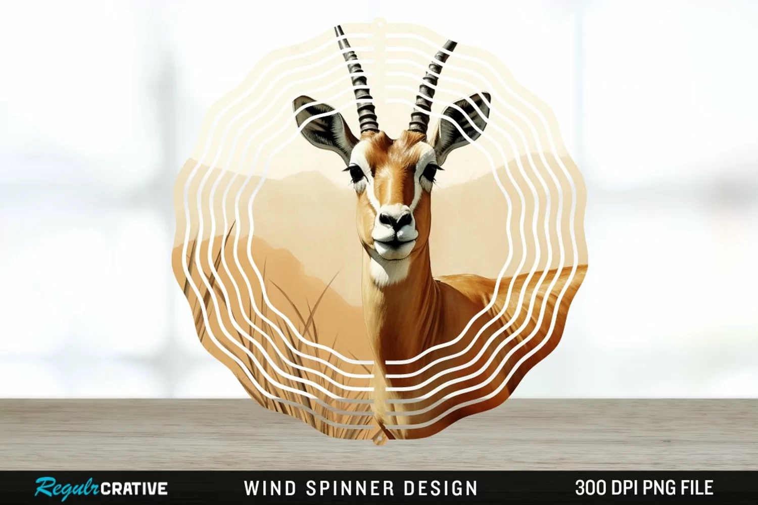 Vintage Antelope Spinner Sublimation Design PNG product image 1