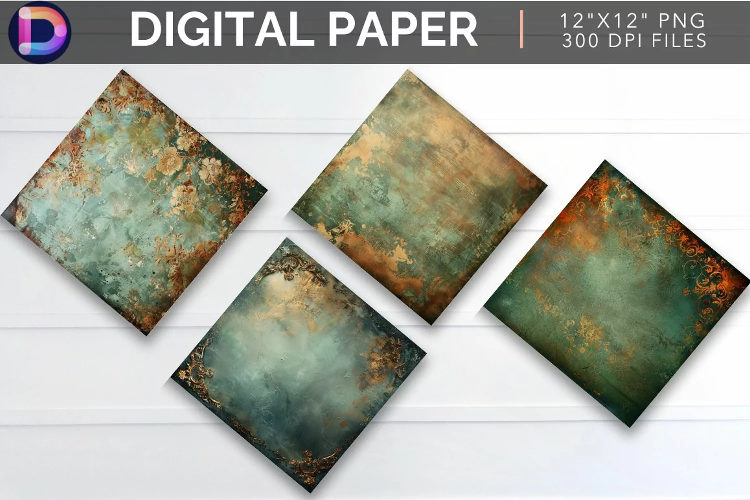Vintage Antique Digital Paper product image 1