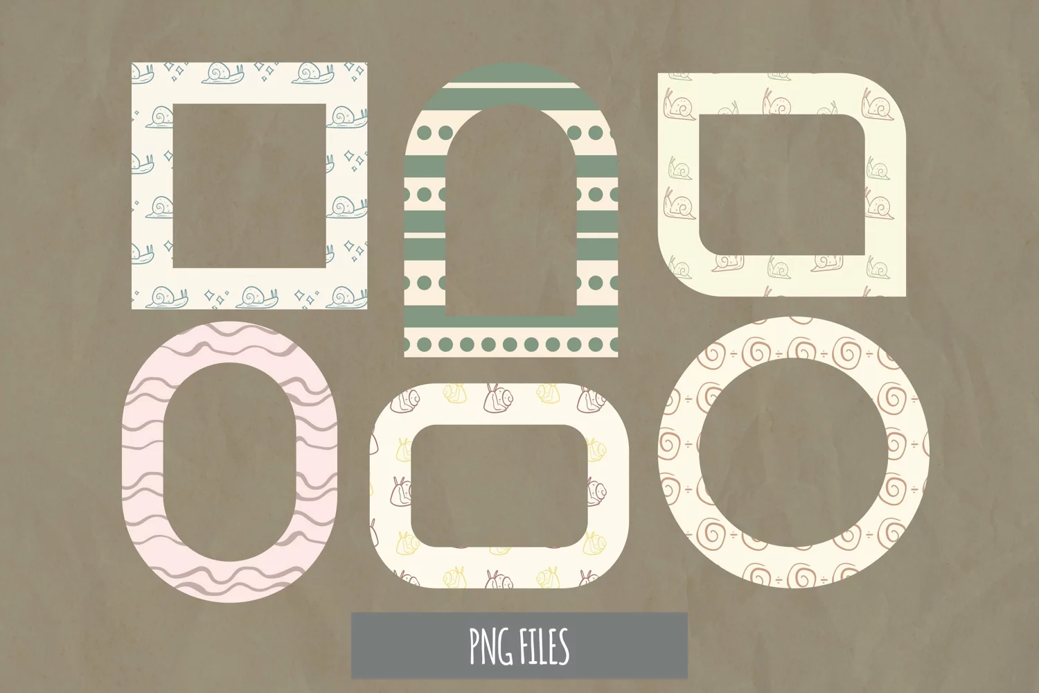 Vintage Art Deco Butterfly Seamless Pattern Frame Set product image 1