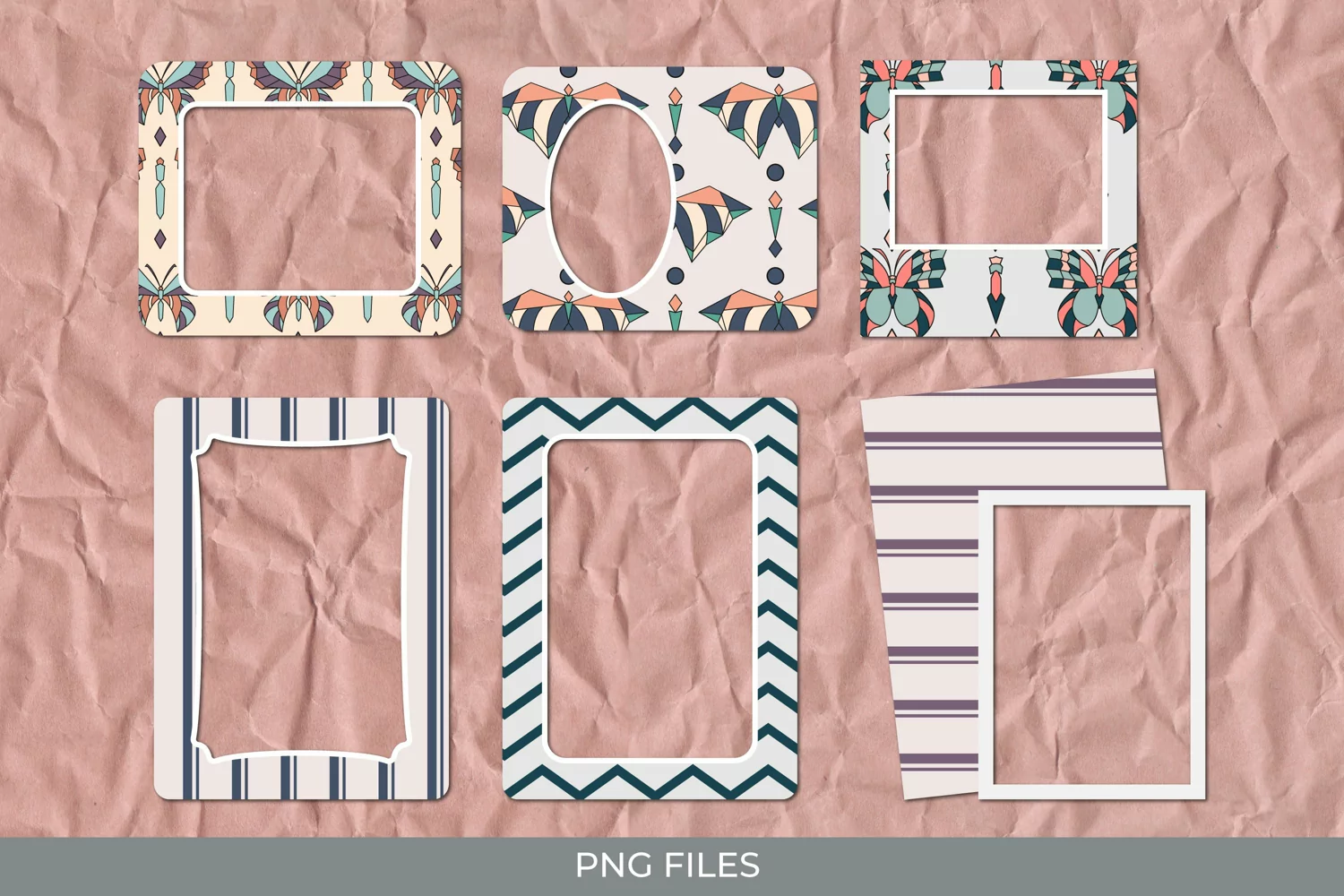 Vintage Art Deco Butterfly Seamless Pattern Frames product image 1