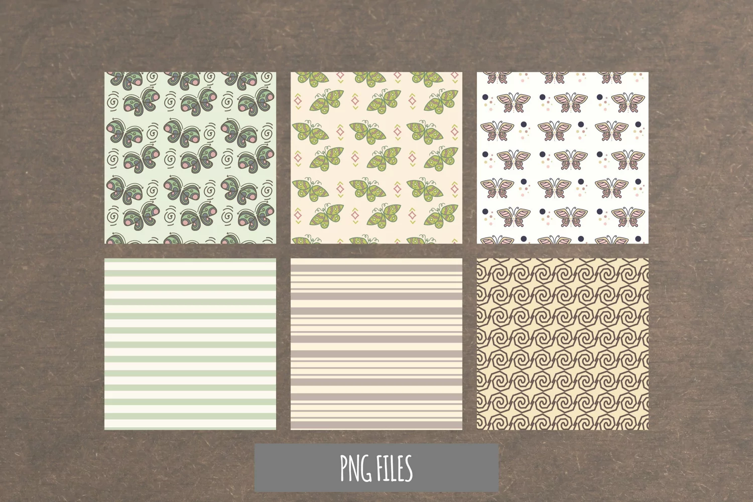Vintage Art Deco Butterfly Seamless Pattern Paper Pack product image 1