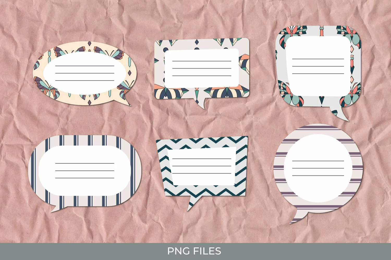 Vintage Art Deco Butterfly Seamless Pattern Speech Bubbles product image 1