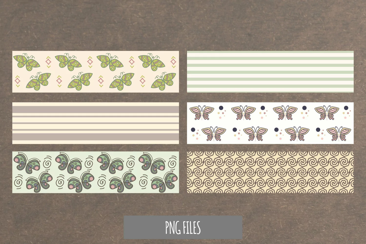Vintage Art Deco Butterfly Seamless Pattern Stripe product image 1