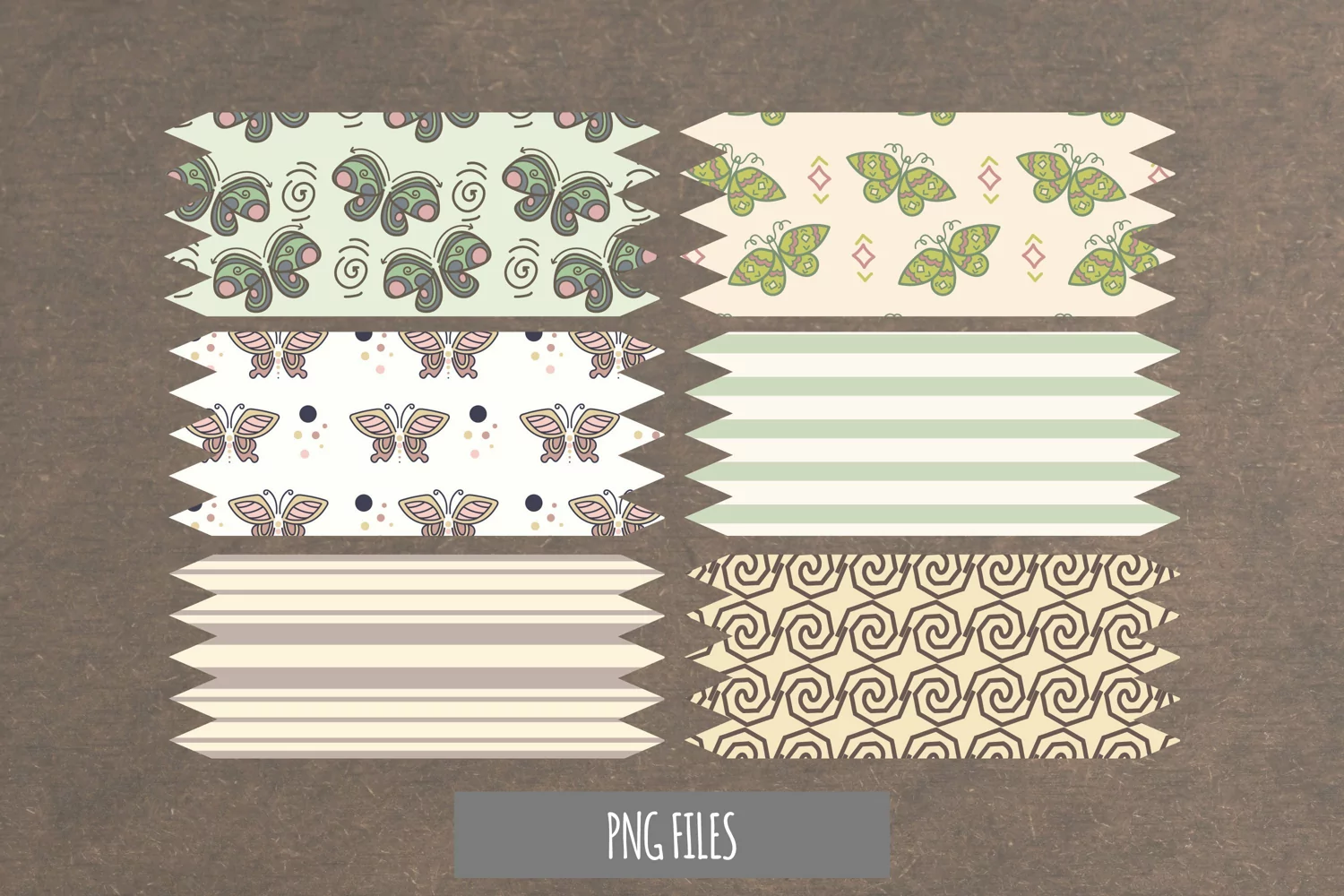 Vintage Art Deco Butterfly Seamless Pattern Tape product image 1