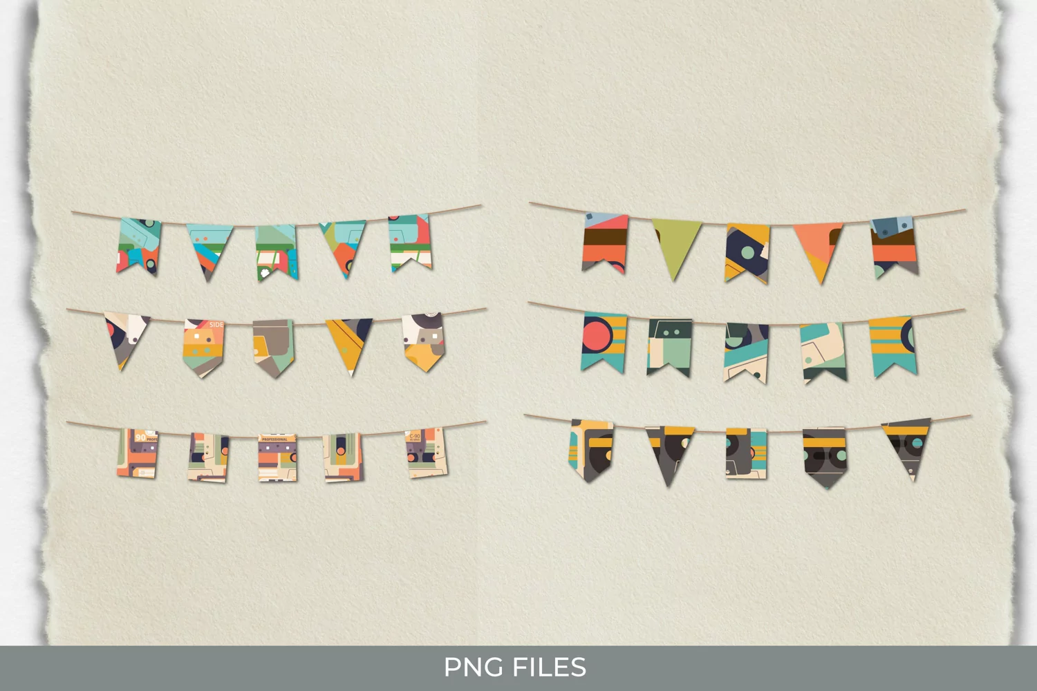 Vintage Audio Cassette Bunting Banner product image 1