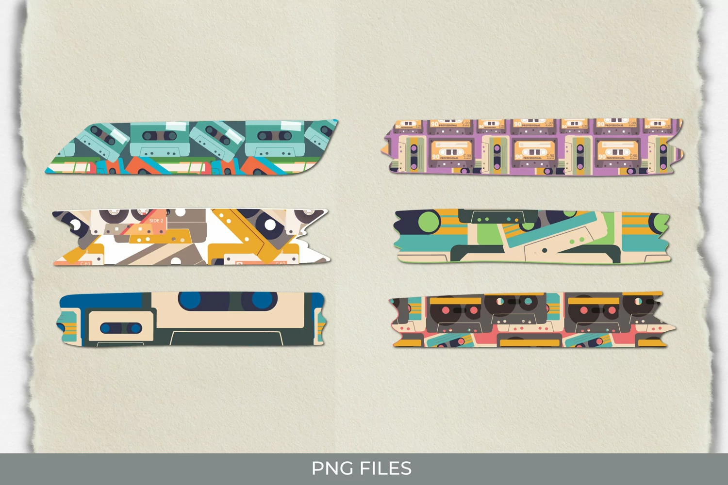 Vintage Audio Cassette Patterned Tape product image 1