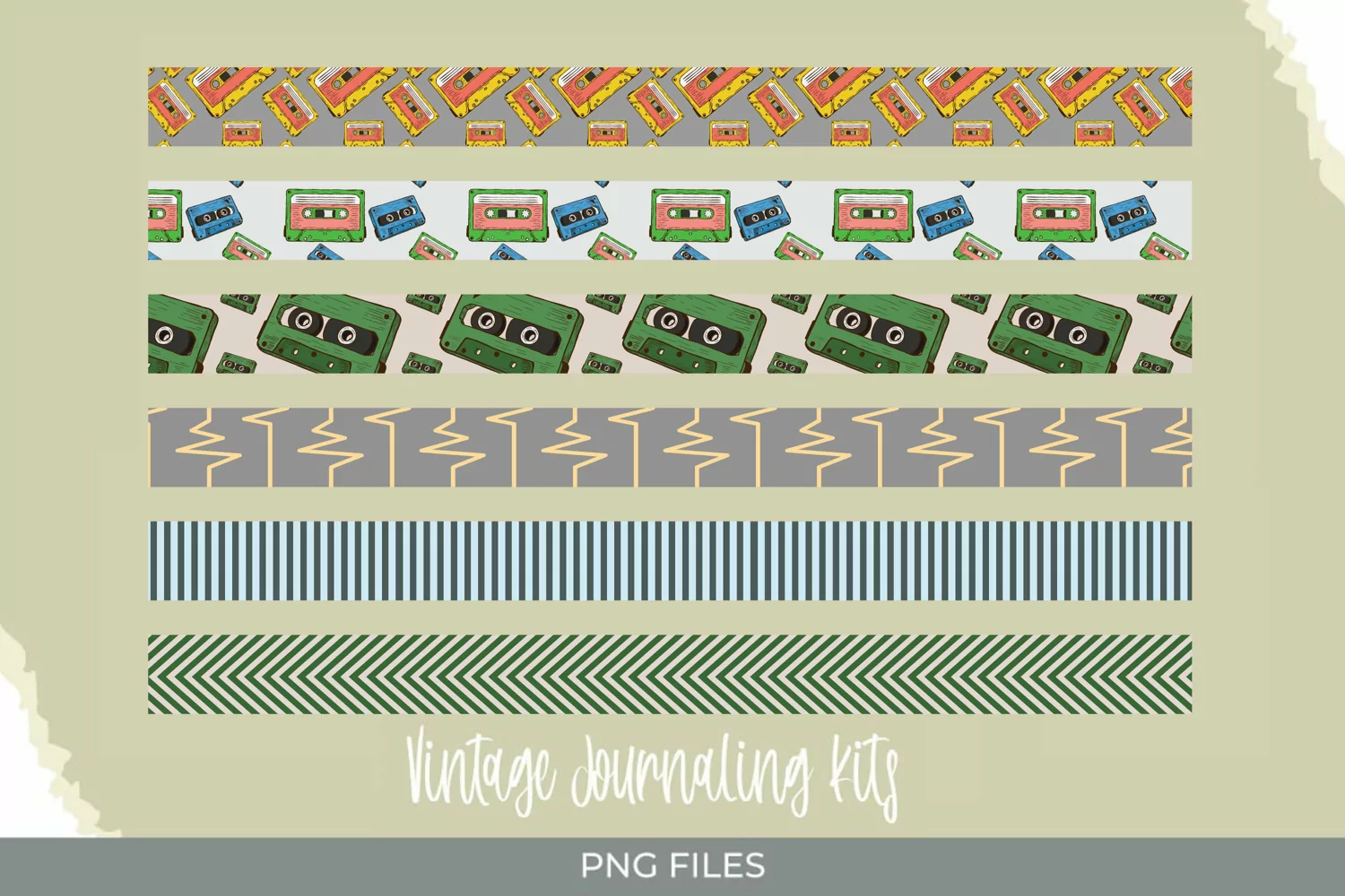 Vintage Audio Cassette Seamless Stripe product image 1