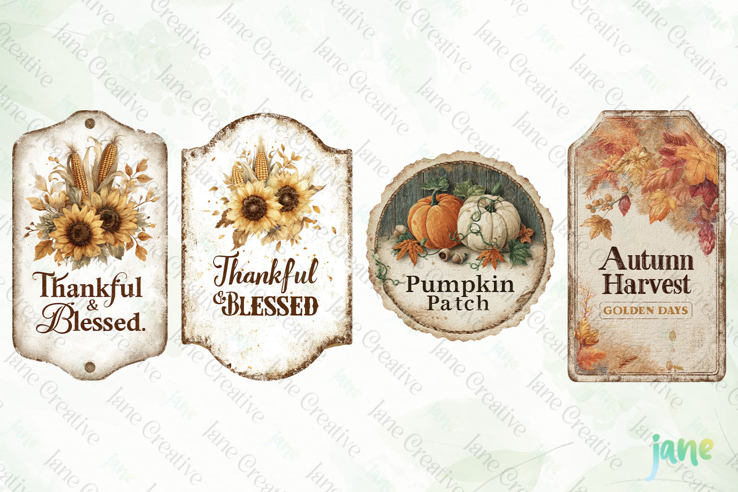 Vintage Autumn Label Clipart product image 1