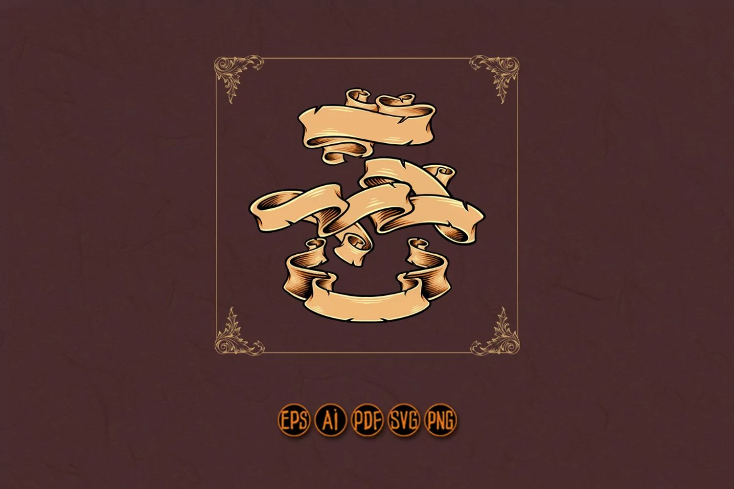 Vintage banner label background collections Ribbon product image 1