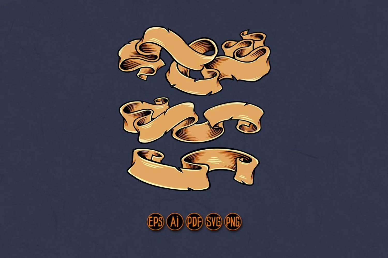 Vintage banner ribbon label classic collections product image 1