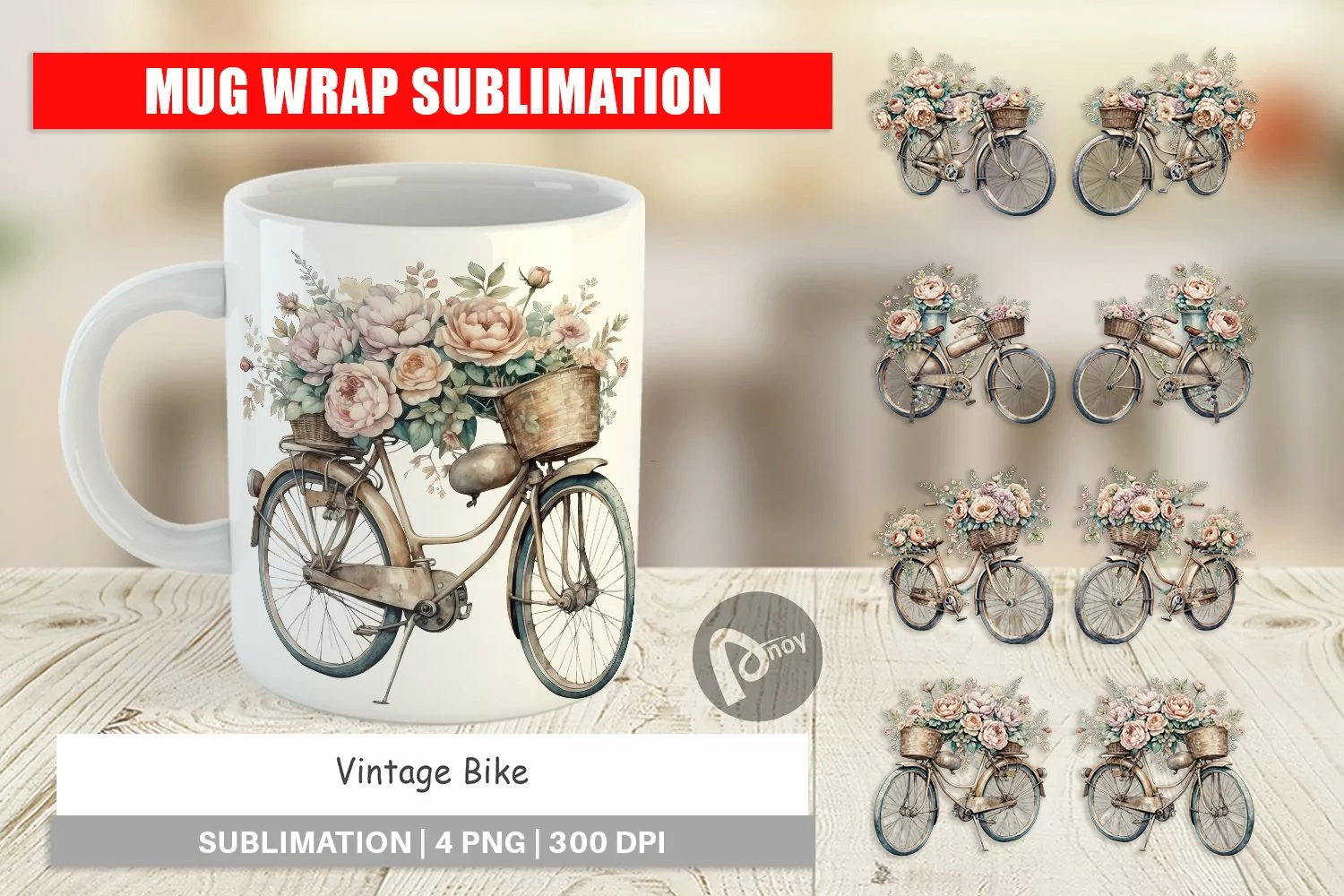 Mug Wrap Vintage Bike product image 1