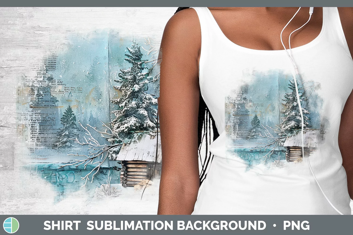 GorgeousVintage Blue Christmas Shirt design.
