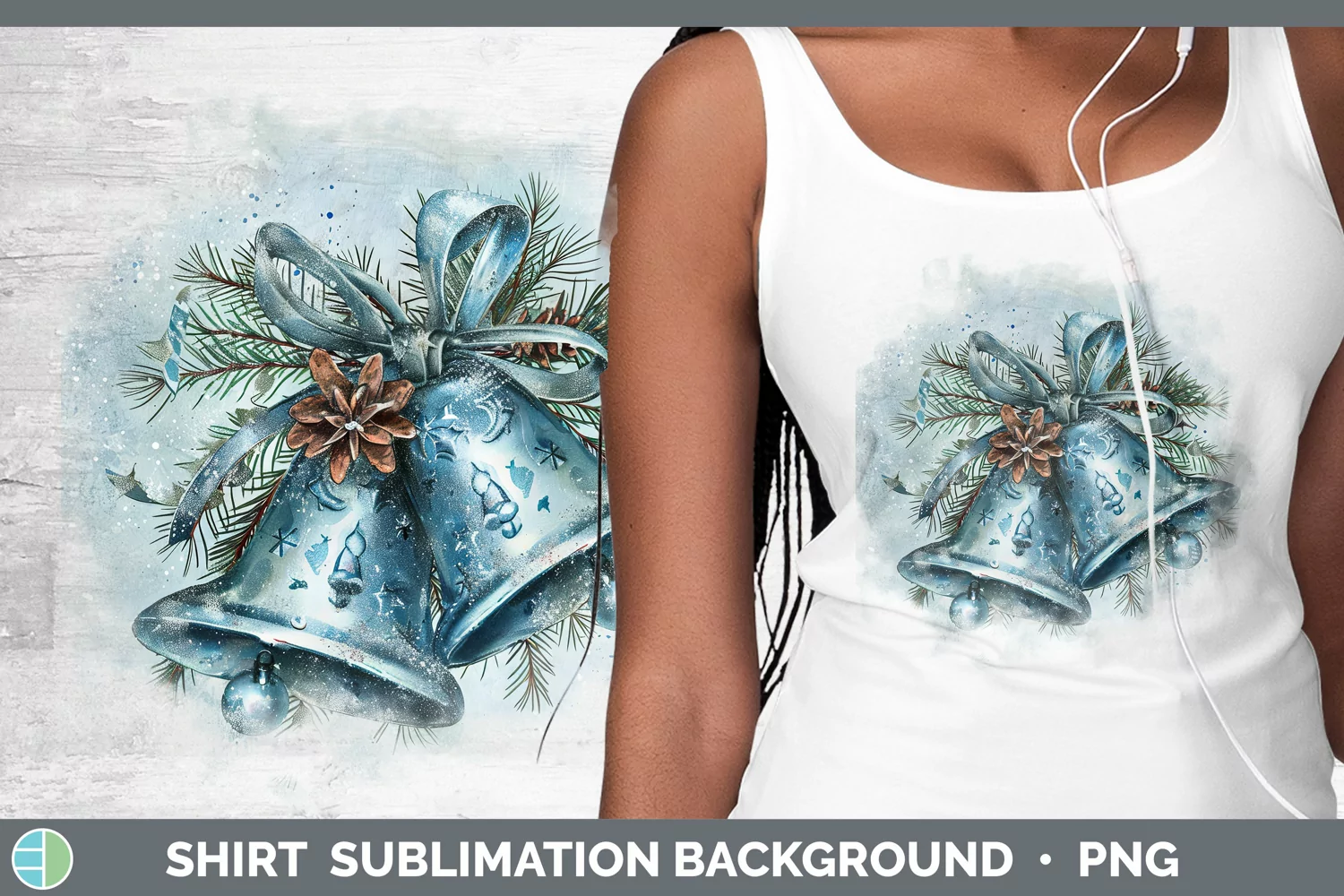 GorgeousVintage Blue Christmas Shirt design.