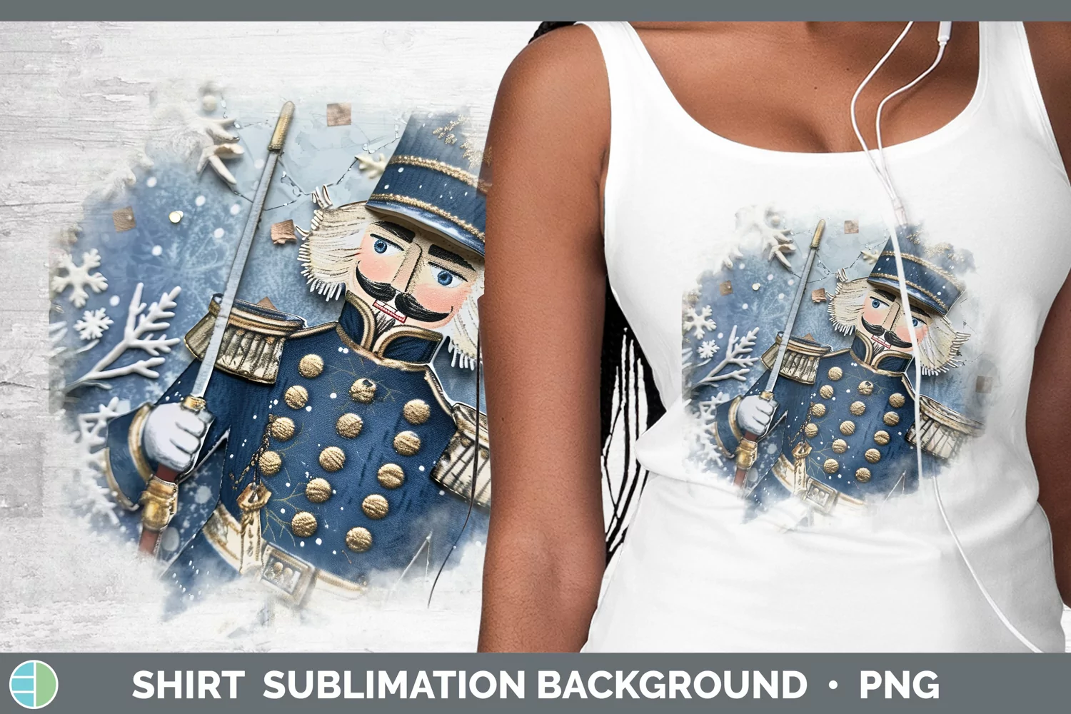 GorgeousVintage Blue Christmas Shirt design.