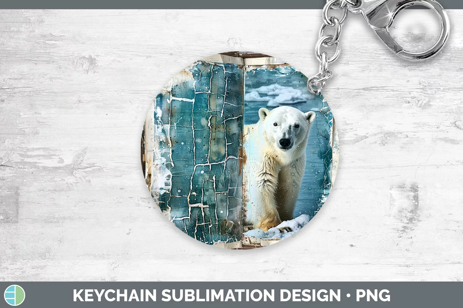 GorgeousVintage Blue Christmas Keychain design.