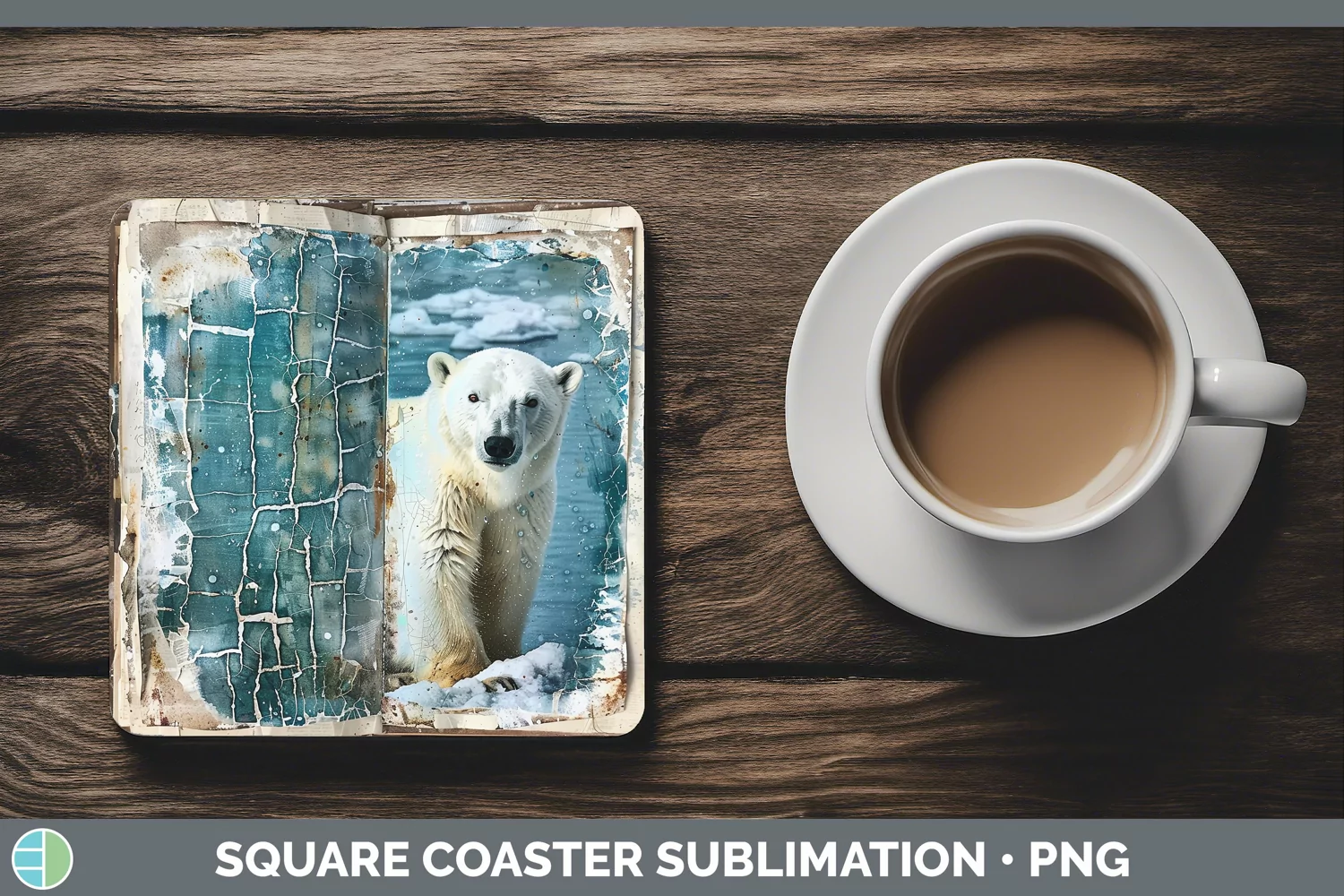 GorgeousVintage Blue Christmas Square Coaster design.