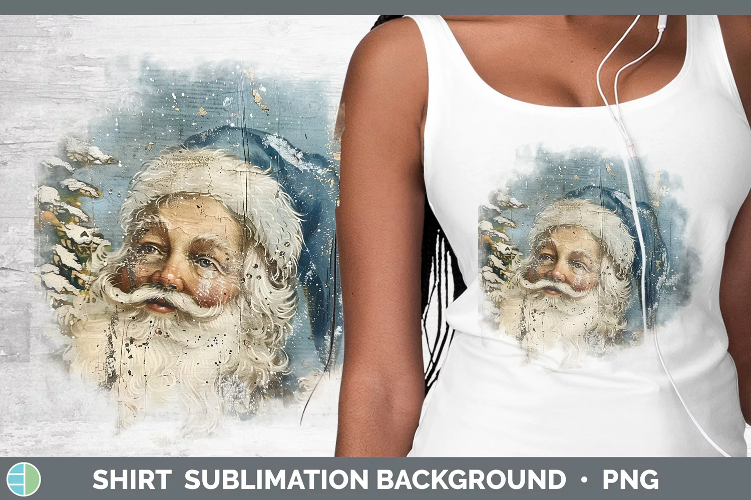 GorgeousVintage Blue Christmas Shirt design.