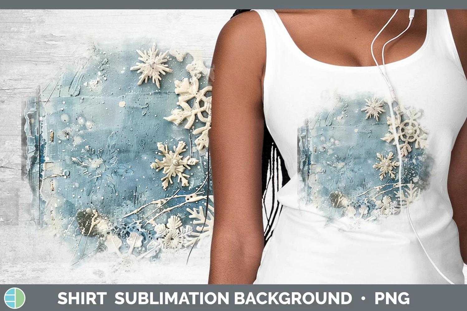 GorgeousVintage Blue Christmas Shirt design.