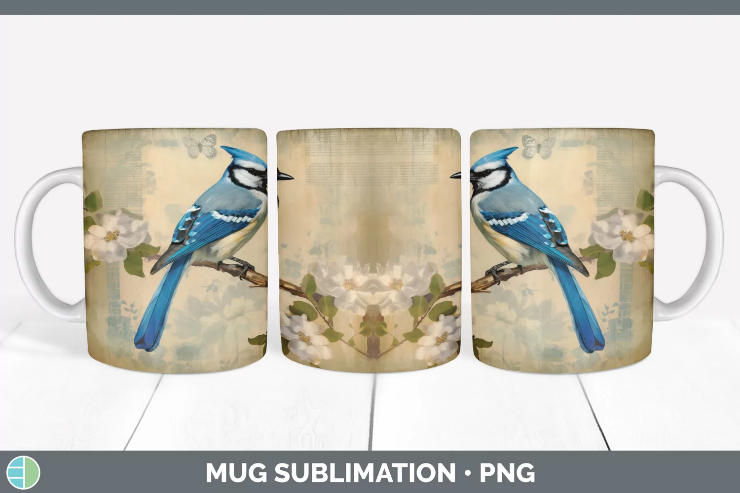 GorgeousDecoupage Blue Jays Mug Wrap design.