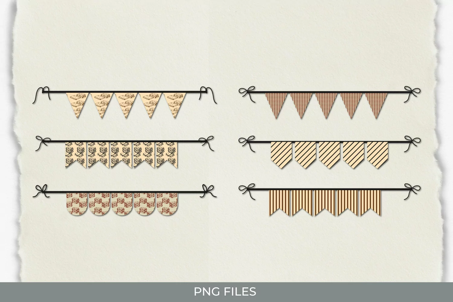 Vintage Book Seamless Pattern Bunting Banner Sets product image 1