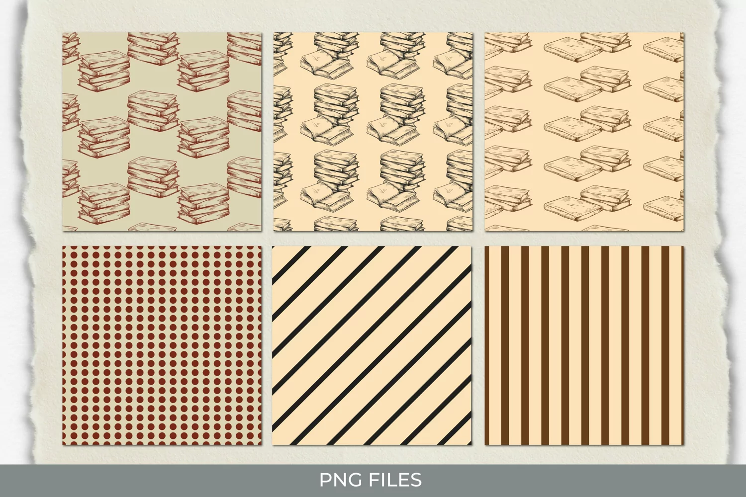 Vintage Book Seamless Pattern Paper Packs product image 1