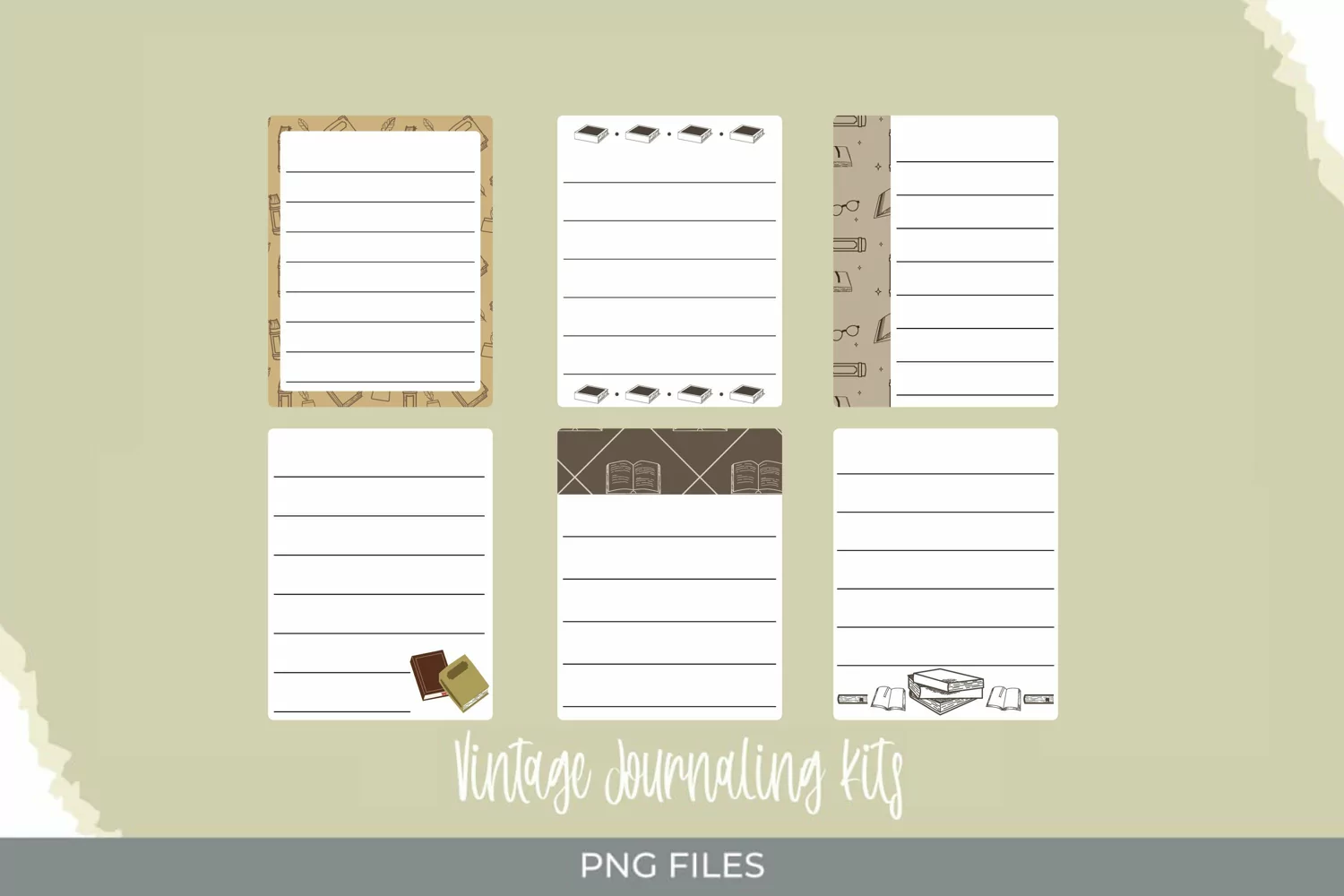 Vintage Book Seamless Pattern Shaped Journaling Area product image 1