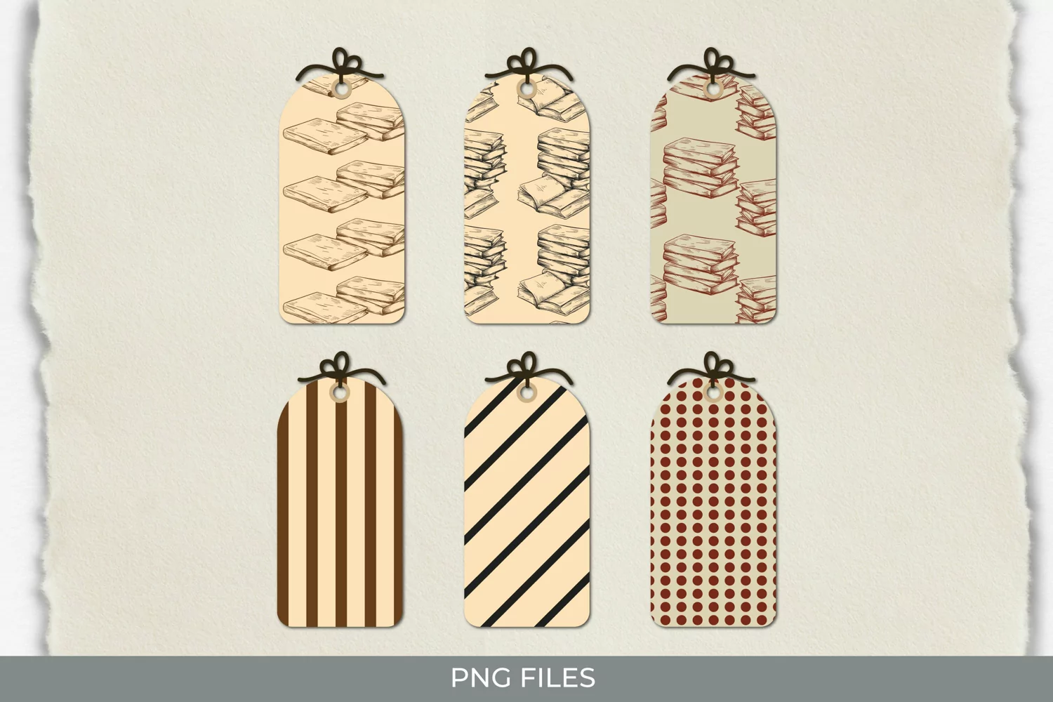 Vintage Book Seamless Pattern Shaped Tags product image 1