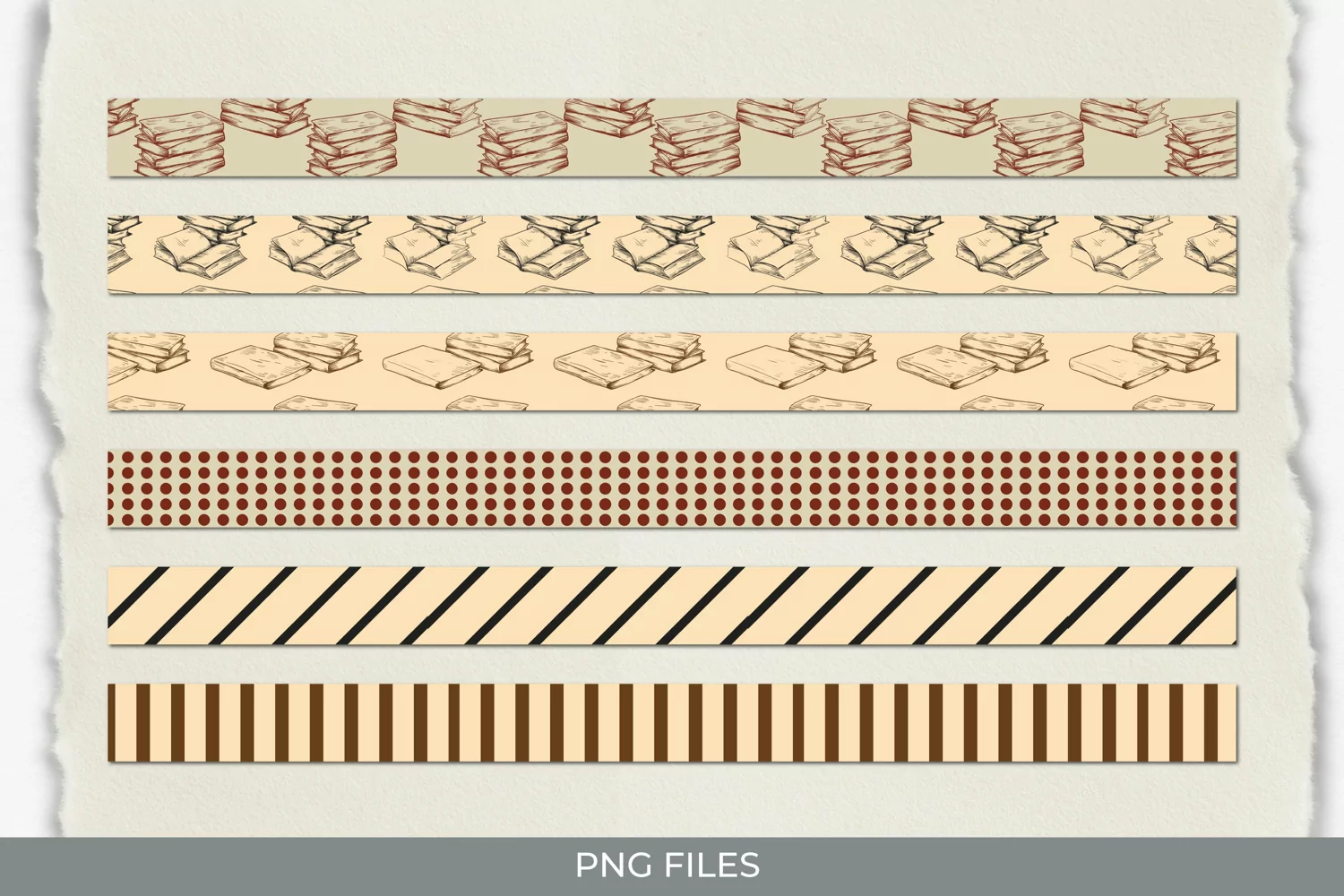 Vintage Book Seamless Pattern Strips product image 1