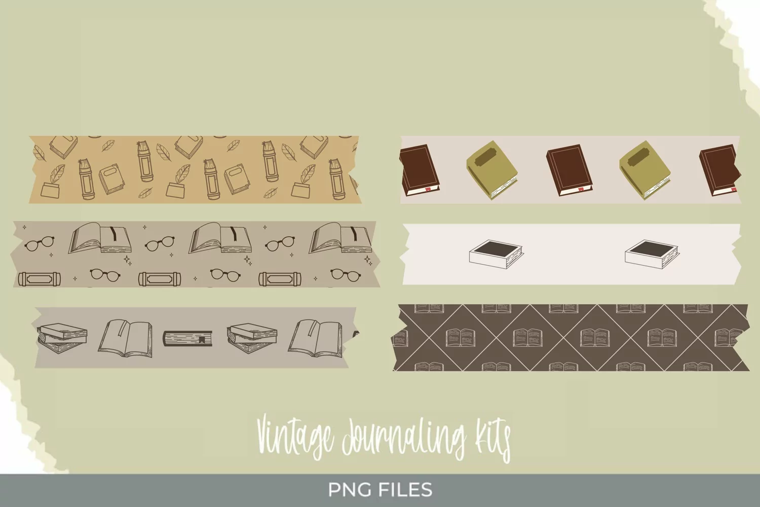 Vintage Book Seamless Pattern Tape product image 1
