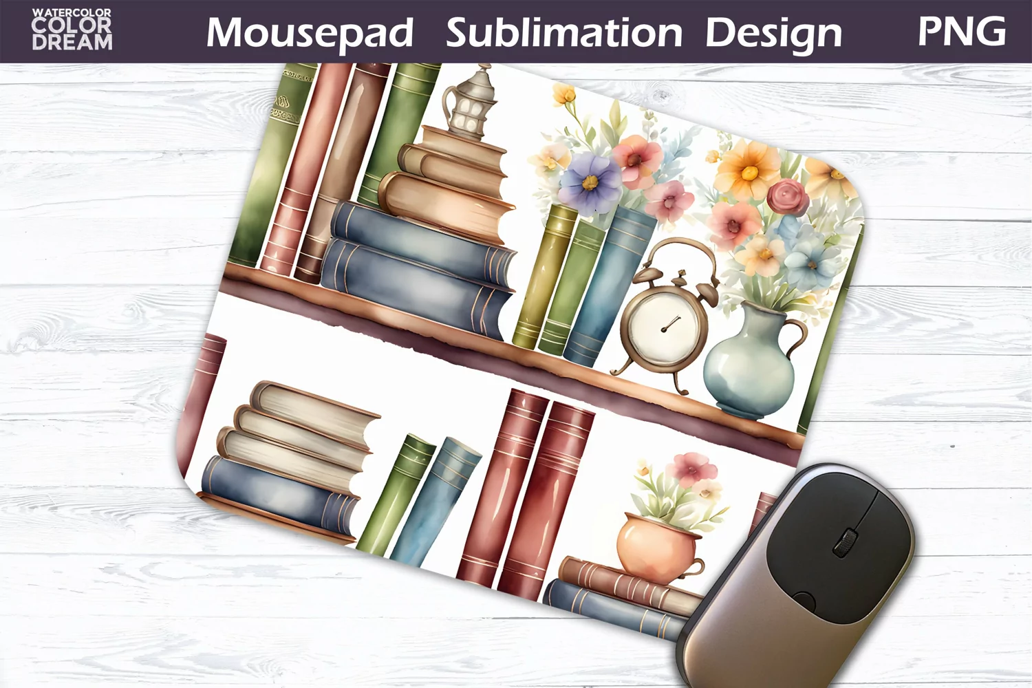 Books MousePad Sublimation | Book Lover Mouse Pad product image 1