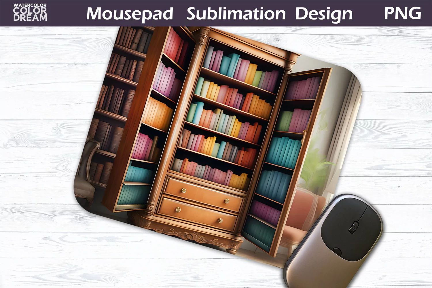 Books Mouse Pad Sublimation| Book Lover MousePad product image 1