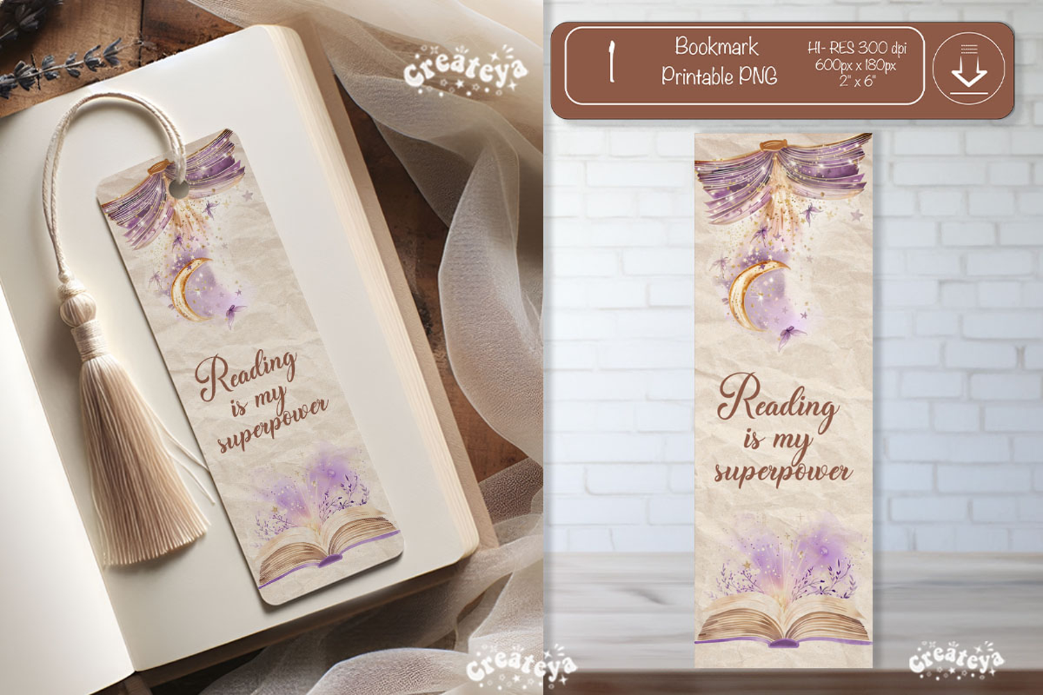 Open Book Vintage Bookmark png Flower Book Lover Quote png product image 1