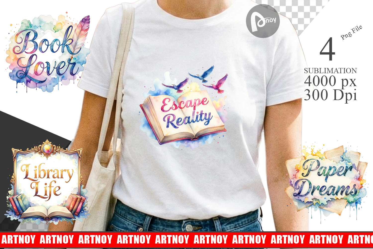 Vintage Bookworm Quotes Sublimation product image 1